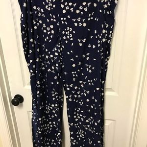 Jessica Simpson 2X Wide Leg Pants Navy & White